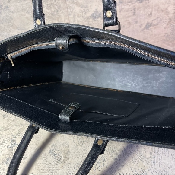 Jean Paul Gaultier 90s Vintage Black Leather Structured Portfolio - Picture 7 of 16